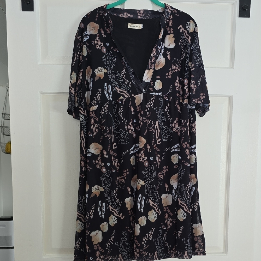 Floral Black Dress
